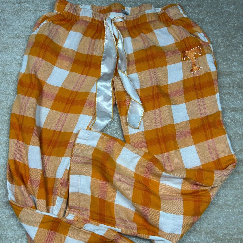 Concepts Sport Sleep Pants Womens L Tennessee Volunteers Orange Plaid Lounge